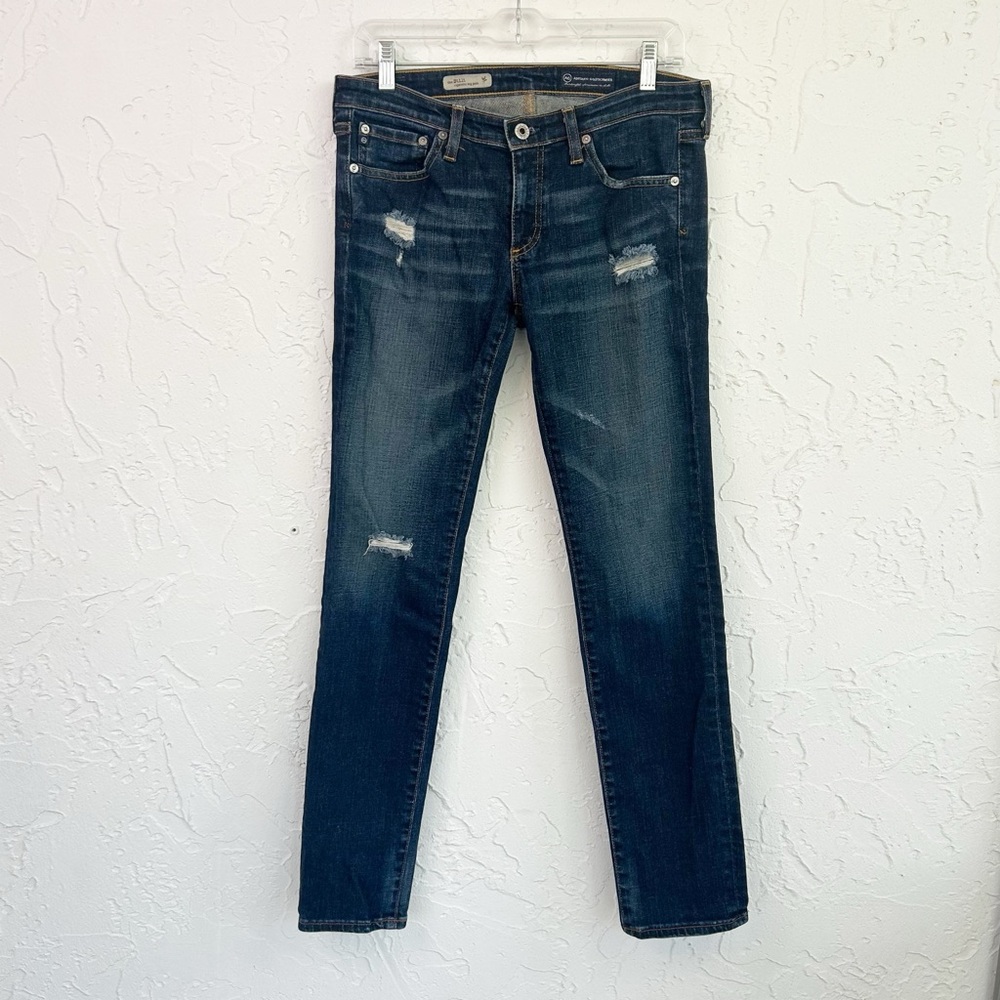 Adriano Goldschmied Distressed The Stilt Cigarette Leg Jean Skinny Low Rise 29”